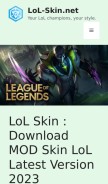 How lol-skin.net looks like on a mobile device such as an iPhone.