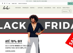 How lola-brasil.com looks like on a tablet such as an iPad.