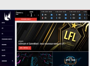 How lolesports.com looks like on a tablet such as an iPad.