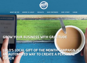 How lolo.gifts looks like on a tablet such as an iPad.