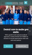 How londondentalcareohio.com looks like on a mobile device such as an iPhone.