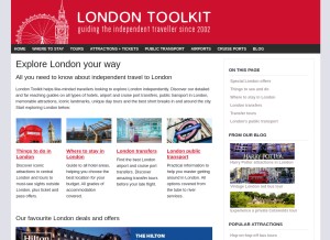 How londontoolkit.com looks like on a tablet such as an iPad.