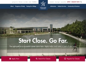 How lonestar.edu looks like on a tablet such as an iPad.