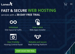 How lonex.com looks like on a tablet such as an iPad.