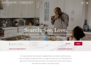 How longandfoster.com looks like on a tablet such as an iPad.