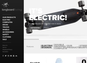 How longboardliving.com looks like on a tablet such as an iPad.
