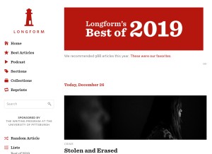 How longform.org looks like on a tablet such as an iPad.