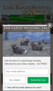 How longrangehunting.com looks like on a mobile device such as an iPhone.