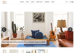 How lonny.com looks like on a tablet such as an iPad.