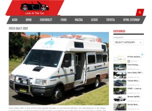 How lookatthecar.org looks like on a tablet such as an iPad.