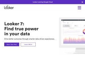 How looker.com looks like on a tablet such as an iPad.