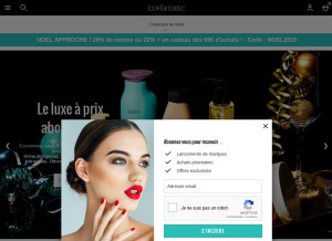 How lookfantastic.fr looks like on a tablet such as an iPad.