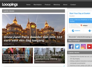 How looopings.nl looks like on a tablet such as an iPad.