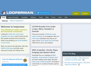 How looperman.com looks like on a tablet such as an iPad.