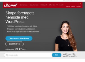How loopia.se looks like on a tablet such as an iPad.