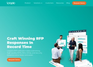 How loopio.com looks like on a tablet such as an iPad.