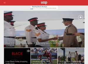 How loopjamaica.com looks like on a tablet such as an iPad.