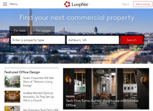 How loopnet.com looks like on a tablet such as an iPad.