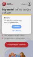 How lootjestrekken.nl looks like on a mobile device such as an iPhone.
