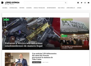 How lopezdoriga.com looks like on a tablet such as an iPad.