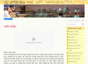 How lopngoaingu.com looks like on a tablet such as an iPad.