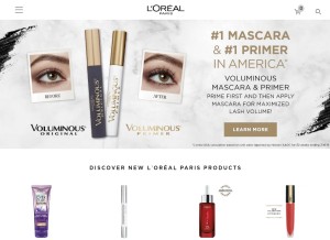 How lorealparisusa.com looks like on a tablet such as an iPad.