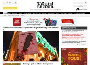 How lorientlejour.com looks like on a tablet such as an iPad.