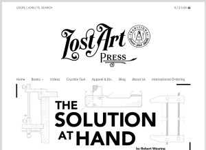 How lostartpress.com looks like on a tablet such as an iPad.