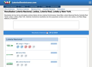 How loteriasdominicanas.com looks like on a tablet such as an iPad.