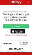 How lottery.com looks like on a mobile device such as an iPhone.
