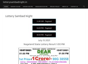 How lotterysambadnight.in looks like on a tablet such as an iPad.