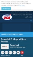 How lotteryusa.com looks like on a mobile device such as an iPhone.