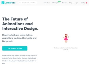 How lottiefiles.com looks like on a tablet such as an iPad.