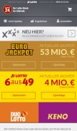 How lotto24.de looks like on a mobile device such as an iPhone.