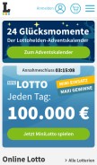 How lottohelden.de looks like on a mobile device such as an iPhone.