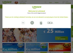 How lottoland.com looks like on a tablet such as an iPad.