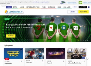 How lottomatica.it looks like on a tablet such as an iPad.