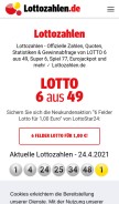 How lottozahlen.de looks like on a mobile device such as an iPhone.