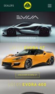 How lotuscars.com looks like on a mobile device such as an iPhone.