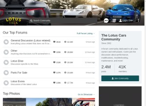 How lotustalk.com looks like on a tablet such as an iPad.