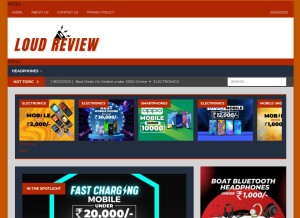 How loudreview.in looks like on a tablet such as an iPad.