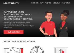 How lougeek.com looks like on a tablet such as an iPad.