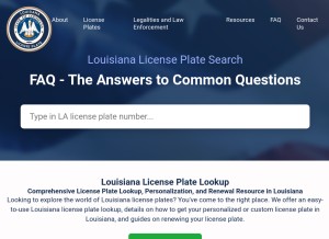 How louisianalicenseplate.com looks like on a tablet such as an iPad.