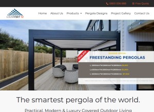 How louvresky.co.nz looks like on a tablet such as an iPad.