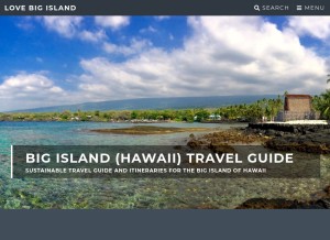 How lovebigisland.com looks like on a tablet such as an iPad.
