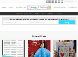 How lovebugsandpostcards.com looks like on a tablet such as an iPad.