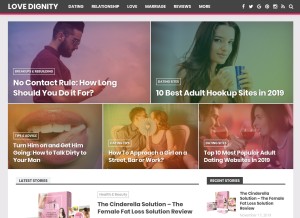 How lovedignity.com looks like on a tablet such as an iPad.