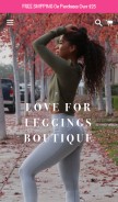 How loveforleggingsboutique.com looks like on a mobile device such as an iPhone.