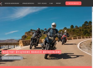 How loveforride.com looks like on a tablet such as an iPad.