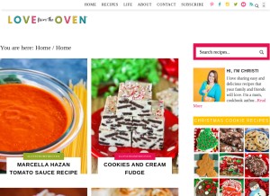 How lovefromtheoven.com looks like on a tablet such as an iPad.